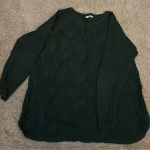 Dark Green Sonoma Cable Knit Sweater